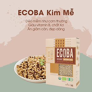 Gạo lứt nâu hữu cơ cao cấp/ECOBA Kim Mễ 1kg - Gạo lứt giảm cân - Cơm ngon mềm dẻo