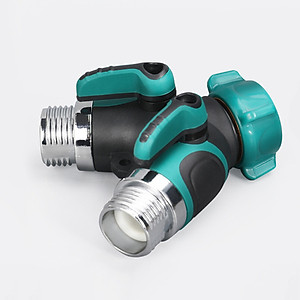 Van chia nước chia 2 chữ Y 2 đầu ra, 2 khóa van độc lập, phi 27mm ¾, đầu nối ống nước chia 2