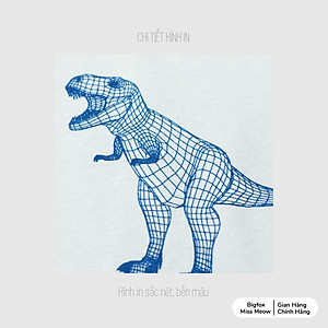 Áo cộc tay cho bé trai size đại Bigfox Miss Meow mùa hè chất cotton xuất Hàn, in động vật cỡ 3,6,9,11 tuổi 30kg 40kg