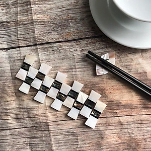 Combo 10 chiếc Gác Đũa xà cừ hình chữ nhật cẩn Bào Ngư VIP (CTH743) Sang trọng trên bàn ăn