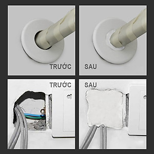 Xi măng trắng dẻo chống thấm, trám tường nhà lỗ điều hòa, đường ống nước