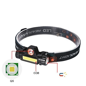 Đèn Pin Đội Đầu 2 Bóng Siêu Sáng Q5 PaKaSa Kèm Sạc - Hàng Chính Hãng 