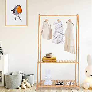 Kệ Chữ A 2 Tầng Gỗ Tự Nhiên - Giá Treo Quần Áo - Nội Thất Phòng Ngủ Lắp Ráp Gacco