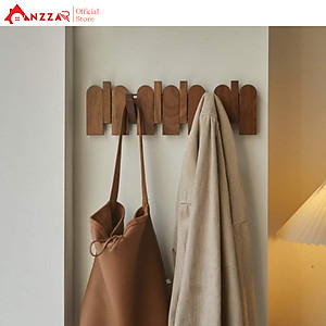 Móc gỗ treo tường Anzzar, móc treo quần áo, phụ kiện, giá gỗ treo quần áo-MT05