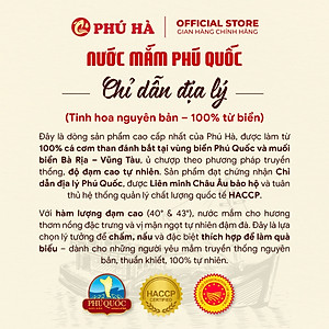 Nước mắm Phú Quốc Chỉ Dẫn Địa Lý Phú Hà 43 độ đạm - Hộp 6 chai 180ml