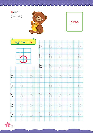 Sách Cùng Khủng Long Tập Viết Chữ Cơ Bản - Chữ Cái Tiếng Anh Viết Thường - Quyển 5 - Sticker Bé Trai