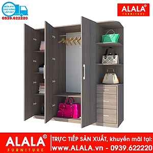 Tủ quần áo ALALA229 gỗ HMR chống nước - www.ALALA.vn - 0939.622220