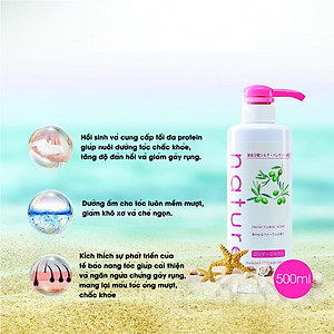 Dầu Xả Chiết Xuất Thảo Dược Phục Hồi Tóc Nhật Bản Naris Cosmetic Natuve Mild Hair Rinse - 650ml