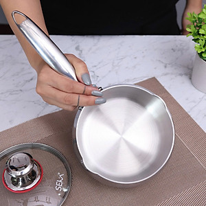 Quánh táo inox 304 đúc liền khối 14cm vung kính – SKM3844 - hàng xuất Nhật