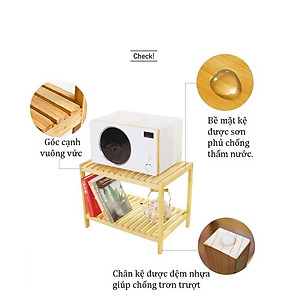 Kệ Để Lò Vi Sóng 2 Tầng Morning House Dài 60cm x Cao 46cm- Gỗ Cao Su Chắc Chắn Chịu Lực 30kg