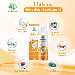 Dung Dịch Vệ Sinh Phụ Nữ Bảo Linh Habeme 100ml - Chiết Xuất Từ Thiên Nhiên, Dạng Tạo Bọt, Dưỡng Ẩm, Giúp Khử Mùi, Nấm Ngứa