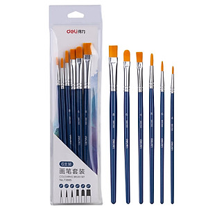 Bộ Cọ Vẽ Chuyên Nghiệp Deli - Dùng Cho Màu Nước/Bột/Sơn Acrylic -Set 4/6 Cây- 73885/73866/73867