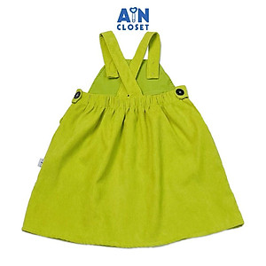 Váy yếm bé gái Xanh chuối nhung tăm - AICDBGERISRY - AIN Closet