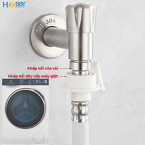 Vòi xả hồ cấp nước máy giặt inox 304 ren 21 Hobby Home Decor VIN3