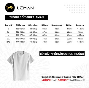 Áo thun nam T-Shirt Leman TS01 Cotton Compact màu trắng Regular Form