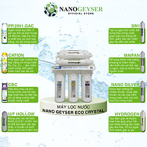 Máy lọc nước Nano Geyser ECO CRYSTAL 8 cấp công nghệ lọc UF - Hàng Chính Hãng