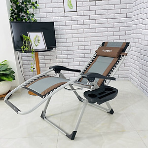 Ghế xếp thư giãn SUMIKA 139 -  khóa bằng kim loại, vải lưới Textilene thoáng khí kèm nệm, tải trọng 300kg