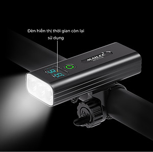 Đèn Pha Xe Đạp Chiếu Sáng Cao Cấp Chống Nước BC30/FX4 Gắn Ghi-Đông Siêu Sáng Sạc Điện Type-C Có Đồng Hồ Hiển Thị Thời Gian Lượng Pin Có Hỗ trợ Sạc Khẩn Cấp - Mai Lee