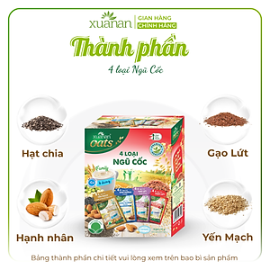 4 Loại Ngũ Cốc Xuân An [ít đường] Hộp 400G {25g*16 gói}