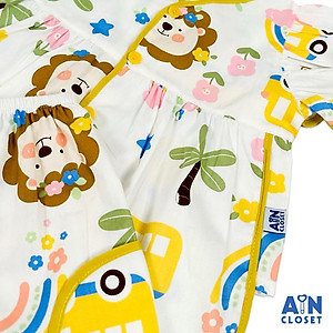 Bộ quần áo Ngắn bé gái họa tiết Sư Tử Vàng cotton - AICDBGRT3RQZ - AIN Closet