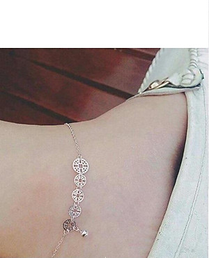 Lắc chân nữ bạc 925 bạc xinh - Chuỗi kim tiền may mắn RYBJ50089