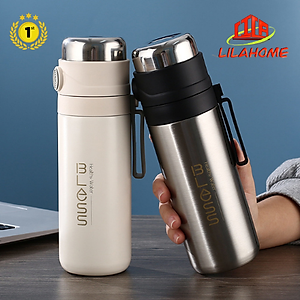 Bình Giữ Nhiệt Inox 304 Cao Cấp 500ml 2 Cách Sử Dụng, Công Nghệ Cách Nhiệt Chân Không Giữ Nhiệt Hiệu Quả - Hàng Chính Hãng
