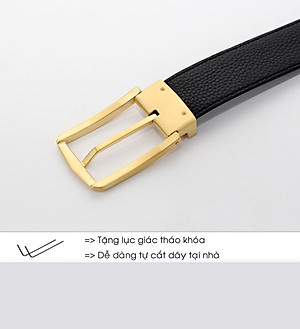 Thắt lưng nam da bò cao cấp  AT Leather PT11 - Tặng lục giác