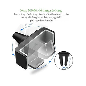 Ugreen UG30283LP120TK Màu Đen Giá Kẹp điện thoại trên khe thông gió ô tô - HÀNG CHÍNH HÃNG