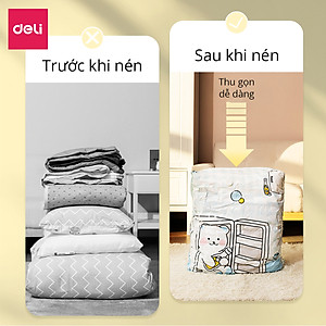 [KHÔNG CẦN DÙNG BƠM] Túi Hút Chân Không Đựng Quần Áo Chăn Ga Gối , Thú Bông Deli - Loại Dày Cao Cấp Bọc Để Chăn Màn 2 Lớp Khóa Zip Chống Rò Rỉ Hơi Bảo Vệ Quần Áo, Chăn Ga Khỏi Ẩm, Nấm Mốc, Chống Nước Tuyệt Đối