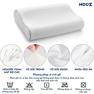 Gối Công Thái Học NOOZ Contour Foam Pillow Cao Su Non Lượn Sóng Nâng Đỡ Đầu - Giảm Đau Vai Gáy