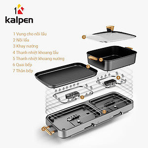 Bếp Nướng Lẩu Đa Năng Kalpen Công Suất 2200W chuẩn Đức - Hàng chính hãng