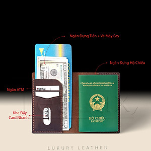 Ví Đựng Hộ Chiếu Handmade Da Sáp Lealux Passport Wallet 2