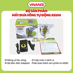 [Mẫu mới cao cấp ]Máy Đưa Võng Tự Động Cao Cấp Vinanoi Asanta AS100 - Sức Đưa 100 Kg Cho Cả Mẹ Và Bé, Dùng Điện 110-220v và pin sạc dự phòng