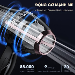 Máy sấy tóc CWELL công suất lớn 1800W-2500W C03HD, 6 chế độ tùy chỉnh nóng/lạnh, thiết kế chuẩn Salon
