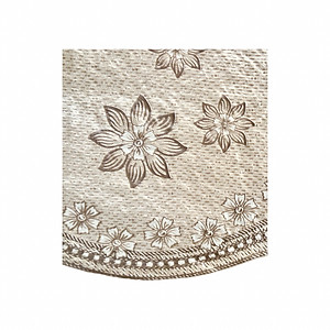 Khăn Trải Bàn PAULEE PWL 241 (147cm x 230cm) hoa văn nổi, ánh kim vàng, nền kem nhạt, nhựa PVC dẻo-không thấm nước