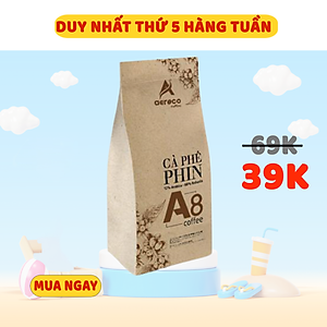 Cà phê AEROCO A8, gói 250g, pha phin, nguyên chất 100% rang mộc hậu vị ngọt thơm quyến rũ