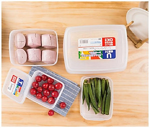 Combo 02 Hộp nhựa Nakaya 3L bảo quản thức ăn trong tủ lạnh, có nắp mềm - Hàng nội địa Nhật Bản