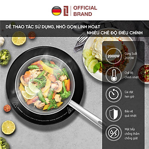 Bếp từ đơn LEBENLANG LBII5505S mặt kính chịu lực, có chức năng hẹn giờ, cài đặt thời gian nấu, công suất 2000W - hàng chính hãng