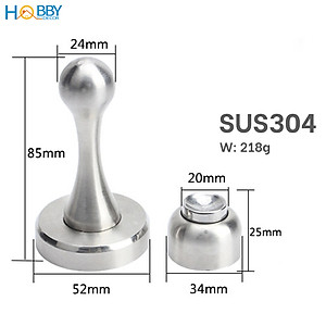 Bộ chặn cửa nam châm hít mạnh inox 304 mẫu khoan Hobby Home Decor CC8