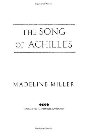 The Song Of Achilles
