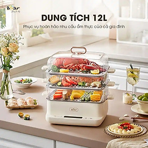 Nồi hấp 12 lít Bear SB-NH12L - Hàng Chính Hãng