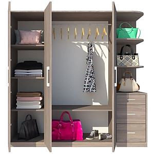 TỦ QUẦN ÁO GỖ CÔNG NGHIỆP 3 CÁNH OHAHA - TQA032 - (180CM X 200CM)