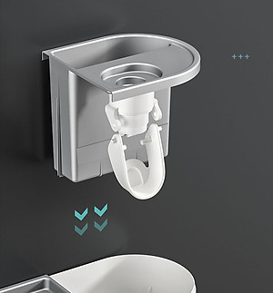 KỆ ĐỂ BÀN CHẢI ĐÁNH RĂNG VÀ NHẢ KEM ĐÁNH RĂNG TỰ ĐỘNG KÈM 2 CỐC HÚT TỪ TÍNH