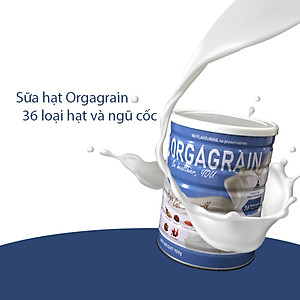 Sữa hạt thuần chay Orgagrain - Bổ sung đạm protein cho người ăn Chay - Sữa hạt 36 loại hạt và ngũ cốc tốt cho tim mạch và não bộ - Lon 900g 