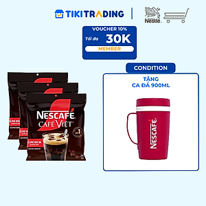 [Tặng Ca đá 900ML] Combo 3 Bịch Cà phê Hòa tan NESCAFÉ CAFÉ VIỆT 35 gói Vị Mạnh đặc trưng