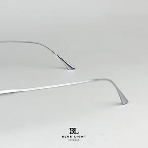 Gọng Kính Cận Giả Cận Nam Nữ Cao Cấp Titanium BLUE LIGHT, Mắt Chữ Nhật Nhỏ Dày Dặn, Nhẹ Dẻo Bạc, Đen