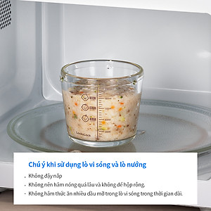 Bộ 3 hộp thủy tinh đựng thức ăn dặm cho bé Lock&Lock 280ml x 3 hộp LLG542S3IVY - Hàng chính hãng, có vạch chia - JoyMall