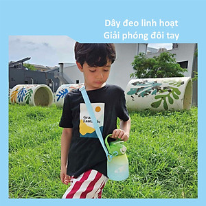 BÌNH UỐNG NƯỚC CÓ ỐNG HÚT CHO BÉ BẰNG NHỰA TRITAN KU5621 - 600ML