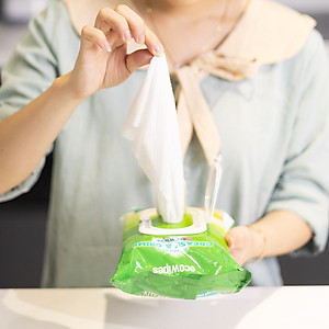 Khăn giấy ướt lau bếp Ecowipes khổ lớn 30x20 cm Kitchen Wipes gói 42 tờ loại bỏ dầu mỡ và vết bẩn nhanh chóng