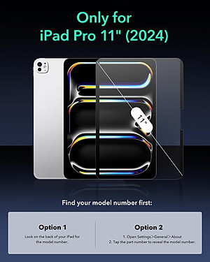 Miếng dán màn hình từ tính Viết và vẽ như trên giấy, có thể tháo rời và tái sử dụng, tương thích với kính cường lực cho iPad Pro 11 inch 2024 / iPad Pro 13 inch 2024 / iPad Air 6 11/13 inch 2024 ESR Paper-Feel Magnetic Screen Protector - Hàng Chính Hãng